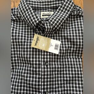 Wrangler Riata Short Sleeve Plaid Shirt 112368759 Light Weight Black Plaid